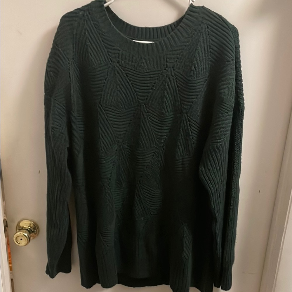 Dark Green Textured Sweater